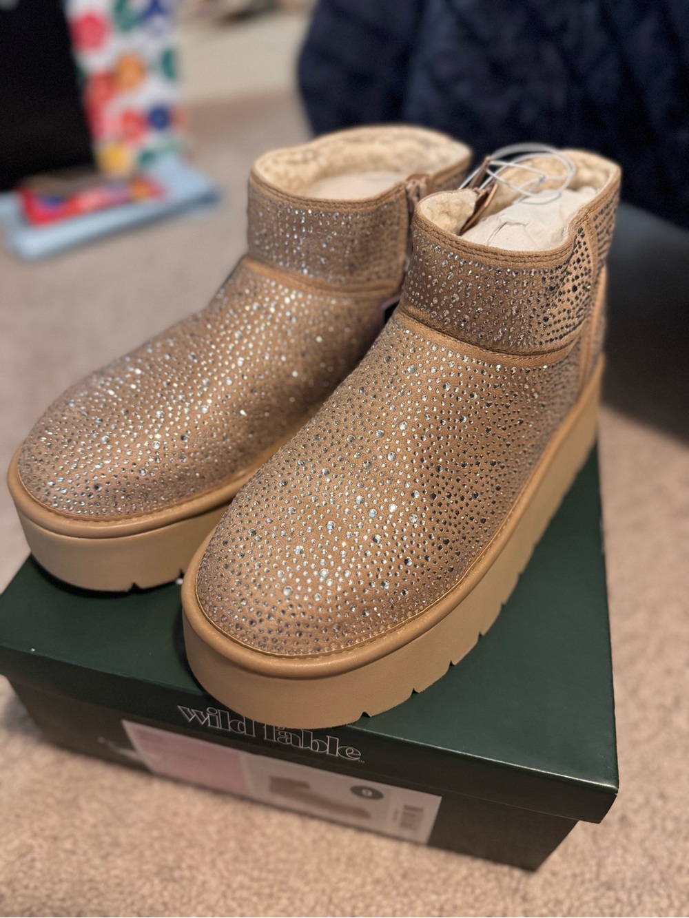 Wild Fable Women’s Missy Pink Memory Foam Boots - Champagne - Picture 2 of 7